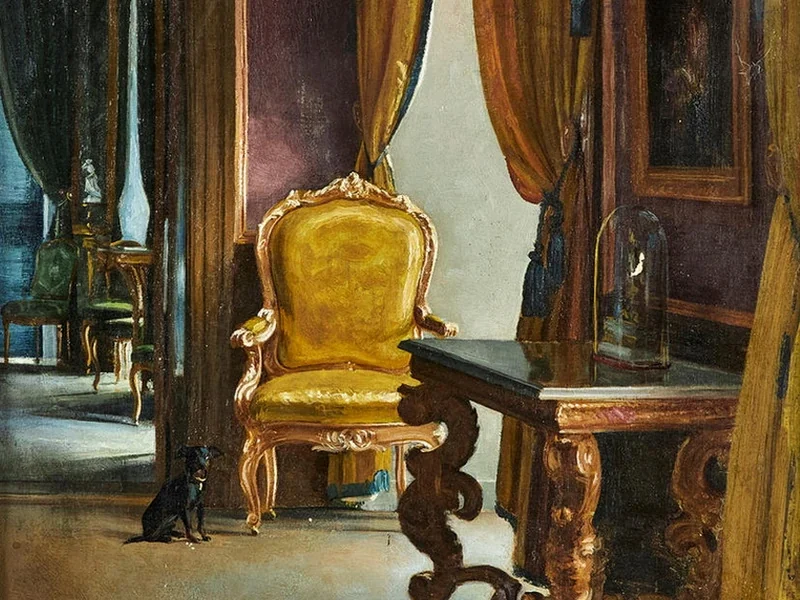 1857-Axel Petter Malmgren - Interno del Salone Giallo, Castello di Gripsholm